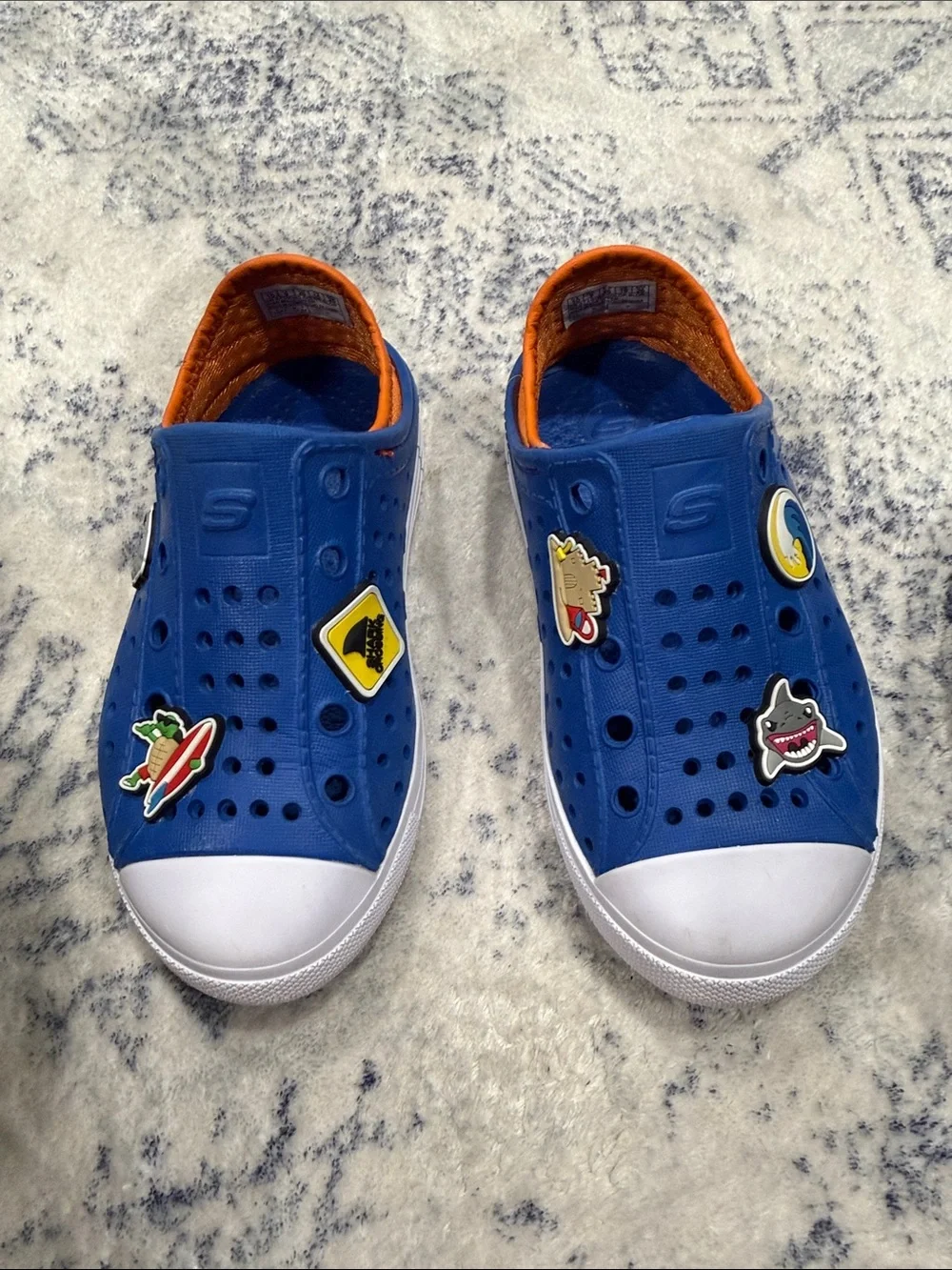 Skechers Foamies Slip-On Kids Shoes in Blue and Black
